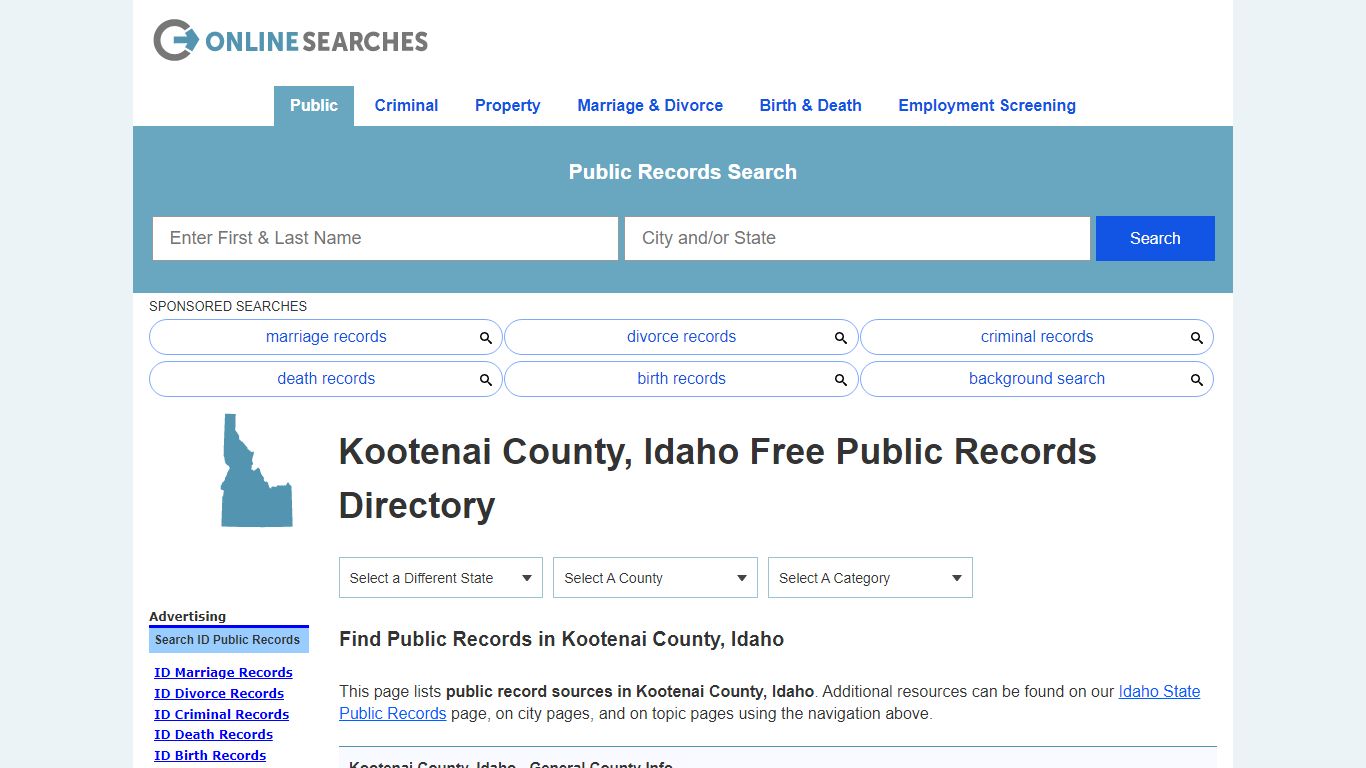 Kootenai County, Idaho Public Records Directory