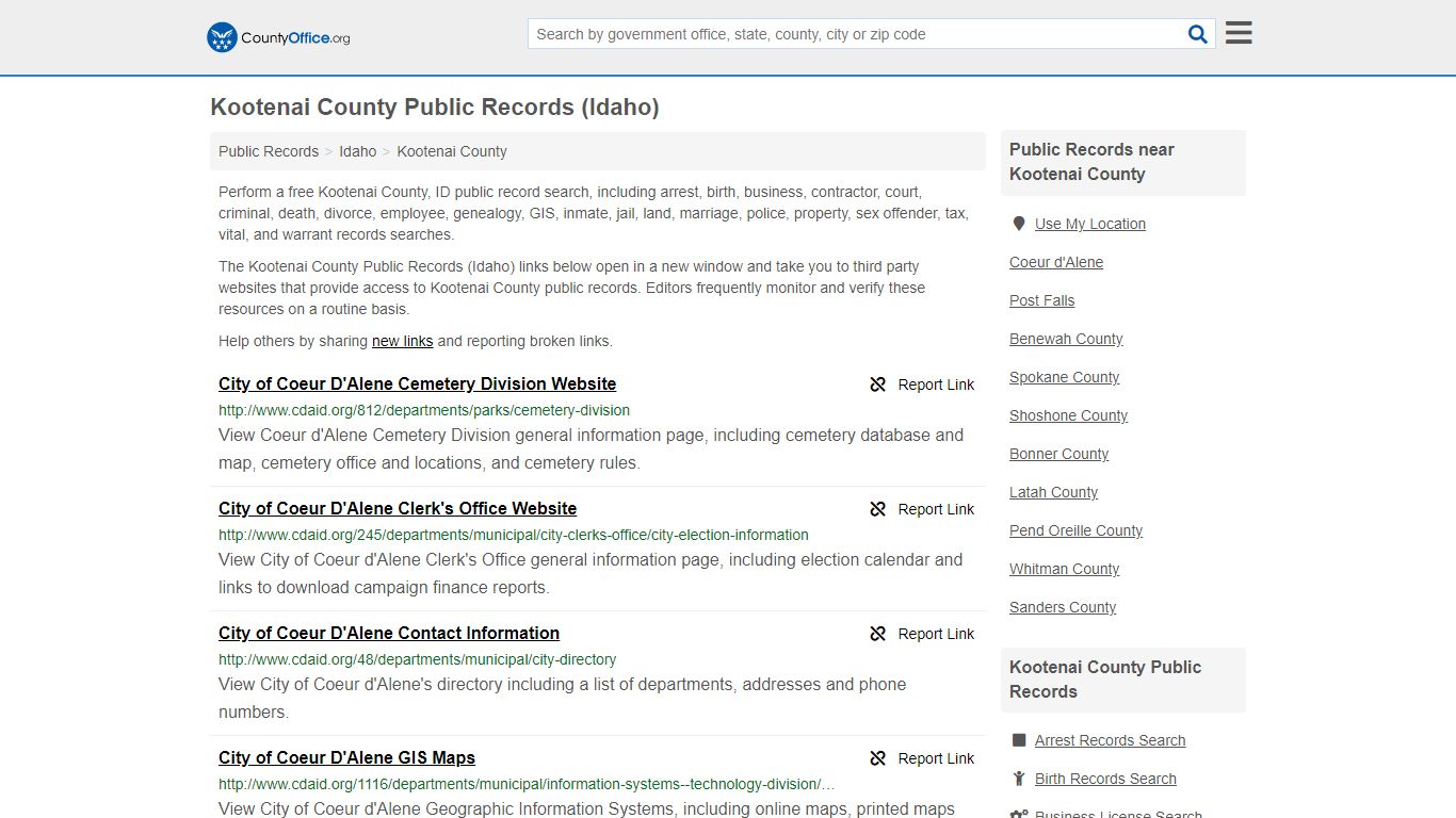 Public Records - Kootenai County, ID (Business, Criminal ...